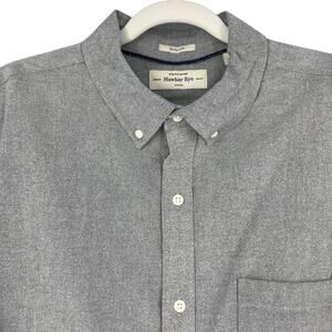 Hawker Rye Shirt Mens XL Heather Gray Cotton Stretch Oxford‎ Button Down